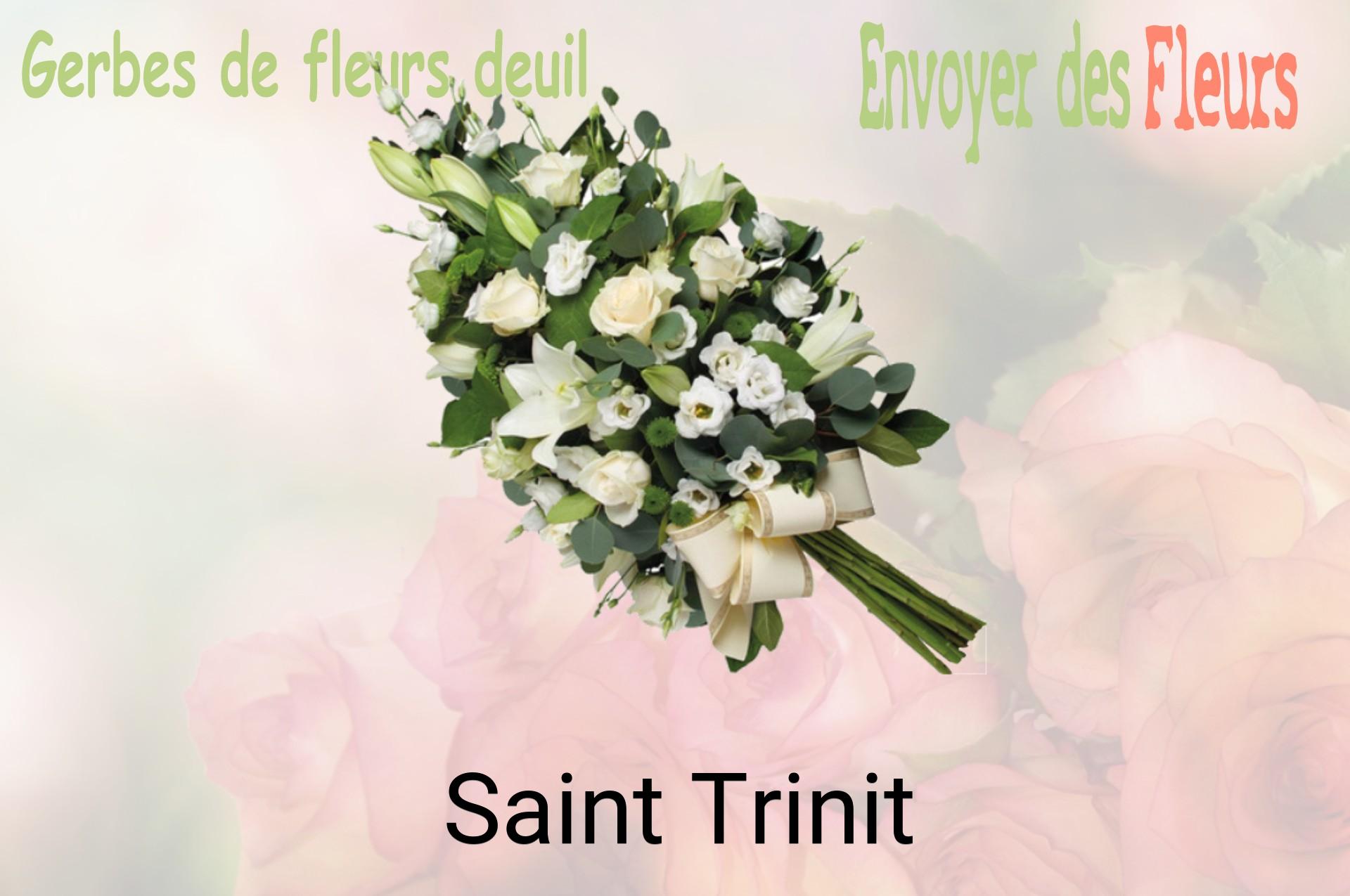 Gerbe de fleurs de deuil livrée à Saint-Trinit